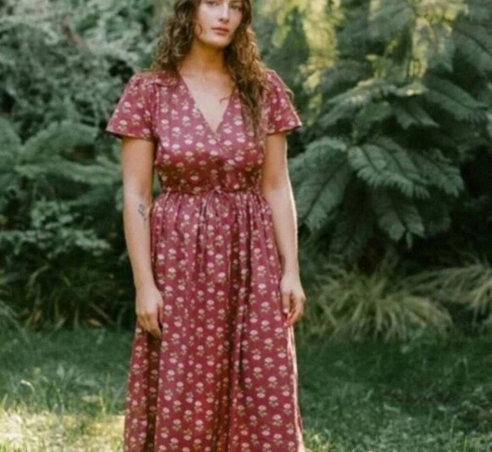 Christy Dawn Simple Dawn Dress in Antique Lotus Red  Sz 2xl